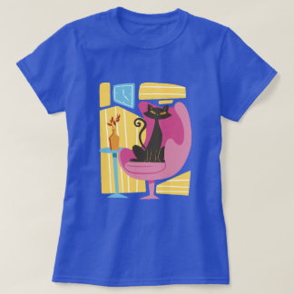 Camiseta Women's Black Cat Abstract