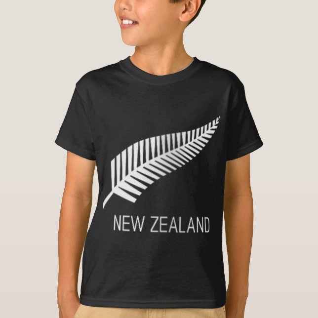 Camiseta Womens Black New Zealand Fern Shirt Mens Black Pro (Frente)
