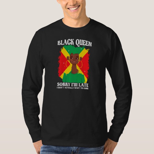 Camiseta Womens Black Queen Sorry I'm late Black Queen   (Frente)