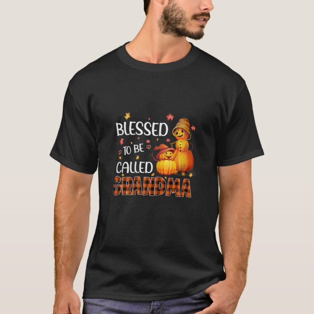 Camiseta Womens Blessed To Be Called Grandma Halloween (Frente)