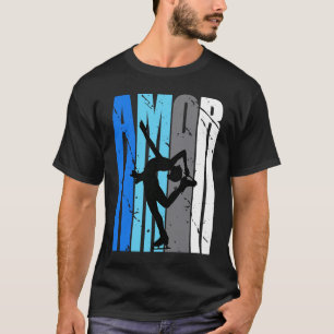 Camiseta Womens Blue Amor Ice Sking Season Fan Girl Colle