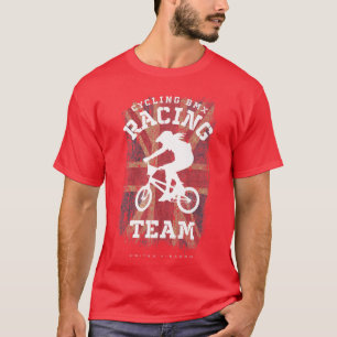 Camiseta Womens BMX Bike Reino Unido Flag Biking Cycling