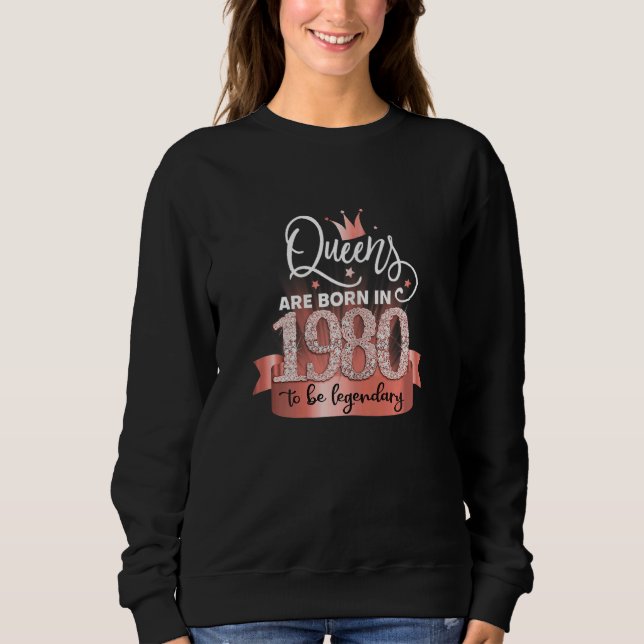 Camiseta Womens Born In 1980 I Elegant Black Rose Party Out (Frente)