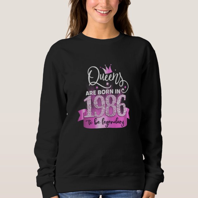 Camiseta Womens Born In 1986 I Elegant Pink Black Party Out (Frente)