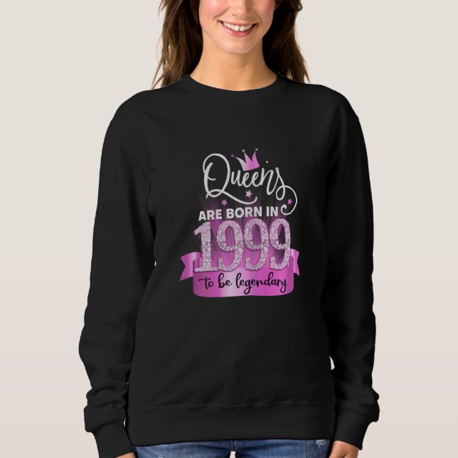 Camiseta Womens Born In 1999 I Elegant Pink Black Party Out (Frente)