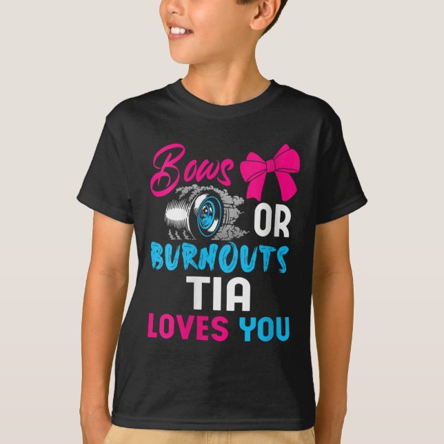 Camiseta Womens Bows Or Burnouts Tia Can't Wait To Know 202 (Frente)