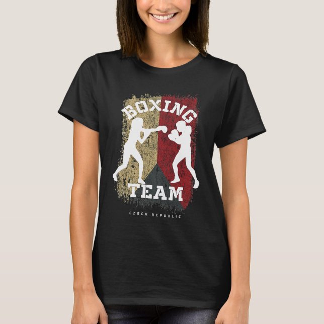 Camiseta Womens Boxing Czech Republic Combat Sports Fighter (Frente)