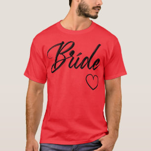 Camiseta Womens Bride Party Outfit with Heart for Bachelore