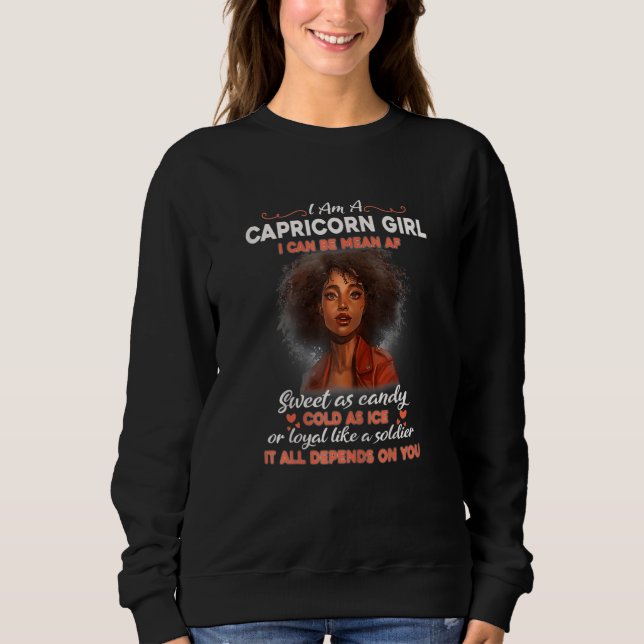 Camiseta Womens Capricorn Zodiac Bday Black Woman African M (Frente)