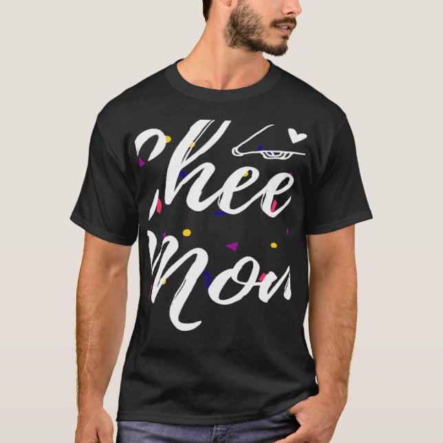 Camiseta Womens Cheer Mom Megaphone with Heart Accent Women (Frente)