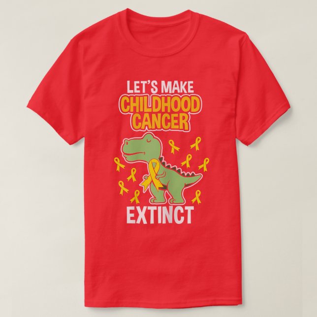 Camiseta Womens Childhood Cancer Extinct Dinosaur Dino Pedi (Frente do Design)