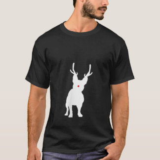 Camiseta Womens Christmas French Bulldog Reindeer Frenchie 