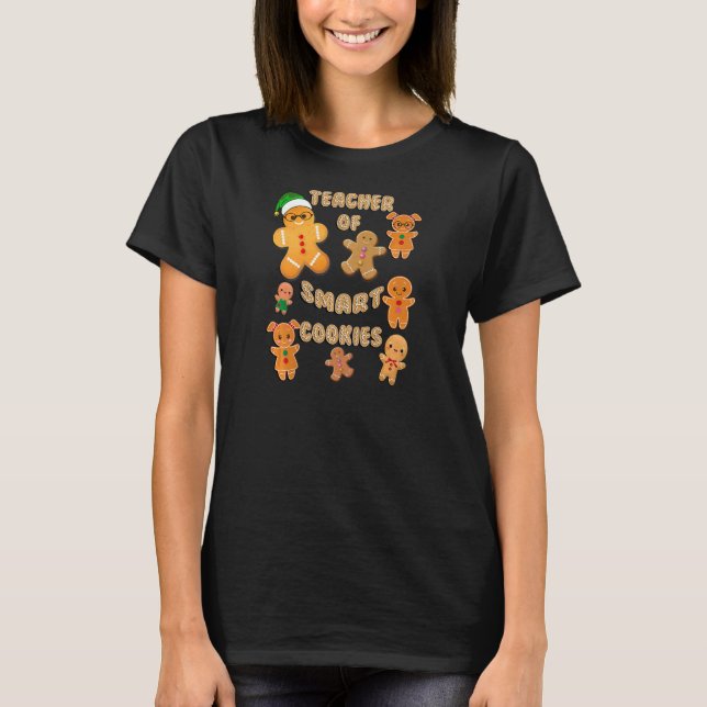 Camiseta Womens Christmas Gingerbread Teacher Of Smart Cook (Frente)