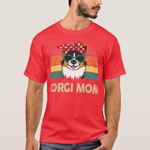 Camiseta Womens Corgi Black Tricolor Corgi Mom Gifts for