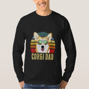 Camiseta Womens Corgi Dog Pai Vintage Retro Sunset Beach Vi