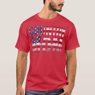Camiseta Womens Country Music Mãe Vintage American Flag 332