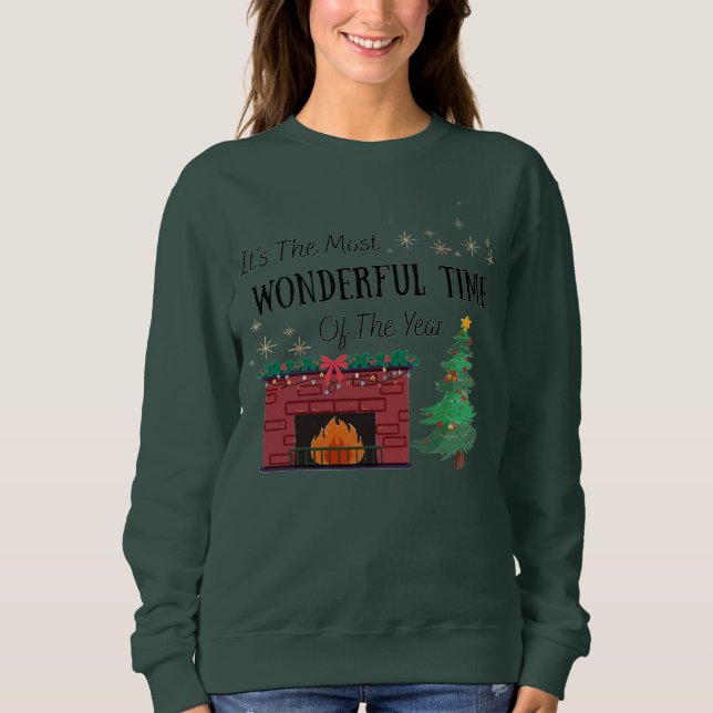 Camiseta Womens Crewneck Most Wonderful Time of The Year (Frente)