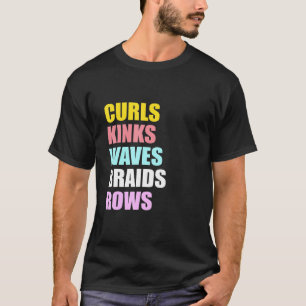 Camiseta Womens Curls Kinks Onda Braids Linhas Gráfico