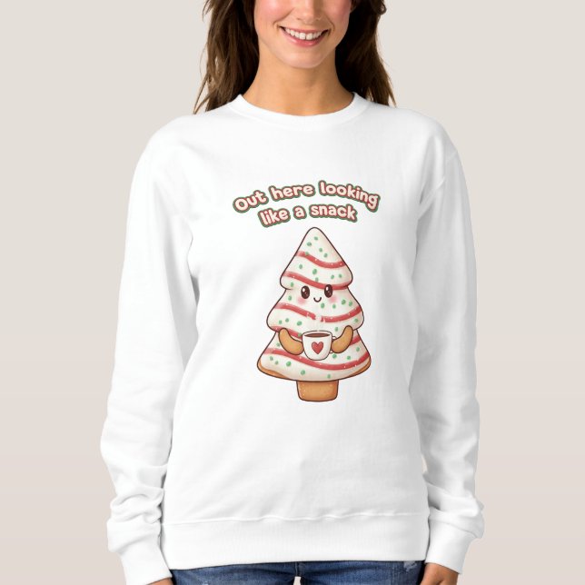 Camiseta women's Cute Christmas Sweater (Frente)