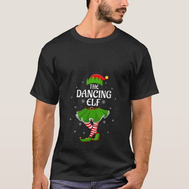 Camiseta Womens Dancing Elf Christmas Family Girls Women El (Frente)