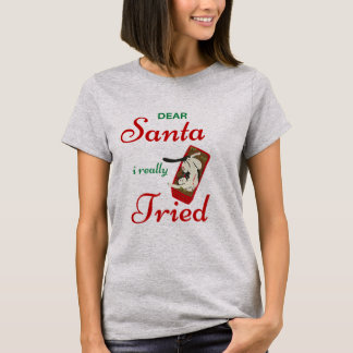 Camiseta Women's Dear Santa Naughty Cat Tshirt