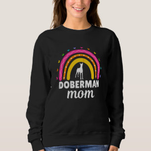Camiseta Womens Doberman Mãe Rainbow Dobie Mãe Doberman Pin