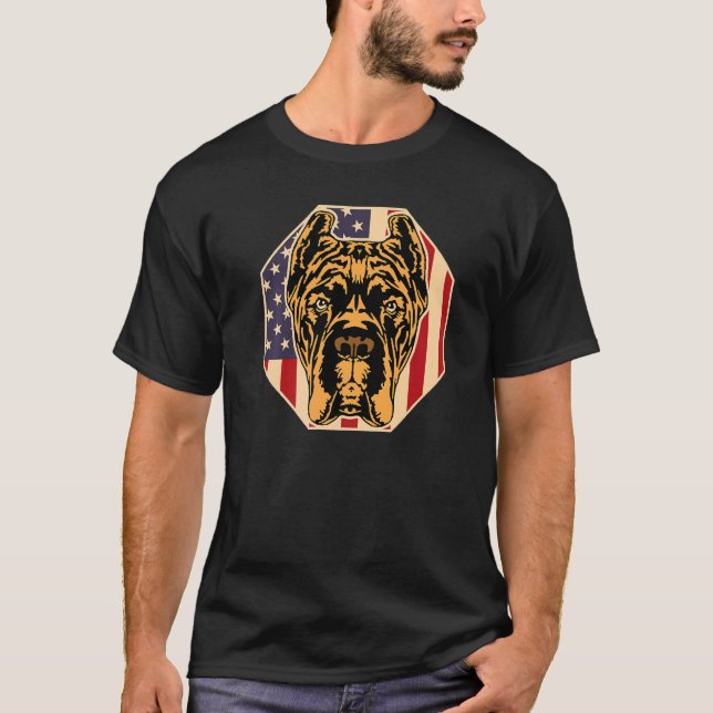 Camiseta Womens Dog  USA Flag Cane Corso Mom  1 (Frente)