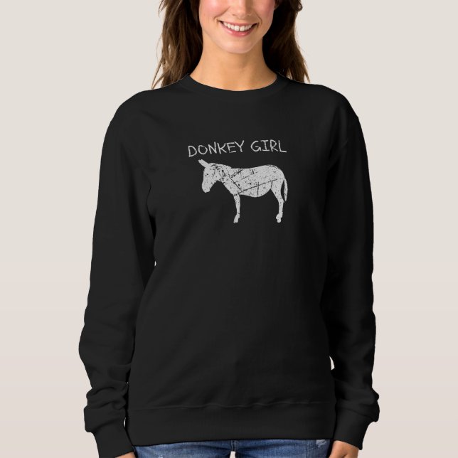 Camiseta Women's Donkey Girl Farm Animal Cute Donkey (Frente)