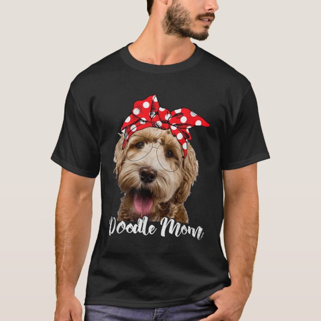 Camiseta Womens Doodle Mãe Labradoodle Aussie Doodle Ouro (Frente)