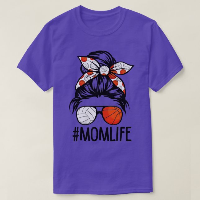 Camiseta Womens Dy Mom Life Volleyball Basketball Mothers D (Frente do Design)