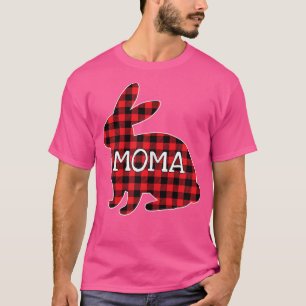 Camiseta Womens Easter Day Costume Red Plaid Bunny Graphic 