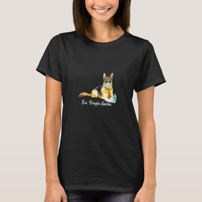 Camiseta Womens Ew Pessoas Germs German shepherd Cachorro V (Frente)