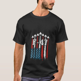 Camiseta Womens F47 Fighter Jets Airshow American Flag Airc