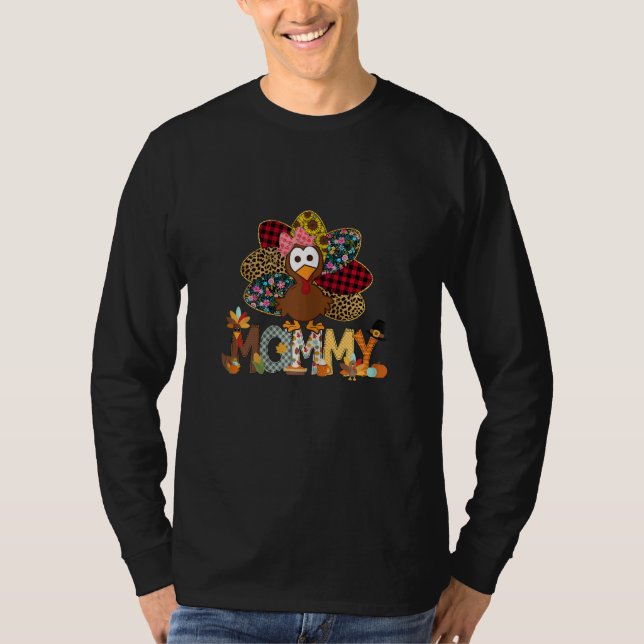 Camiseta Womens Fall Turkey Mammy    Thanksgiving Doodle Gr (Frente)