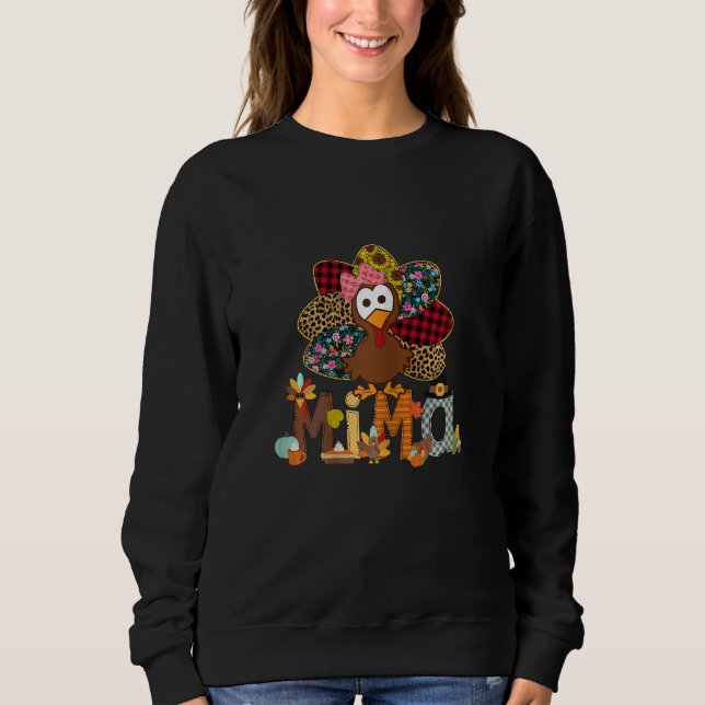 Camiseta Womens Fall Turkey Mima    Thanksgiving Doodle Gra (Frente)