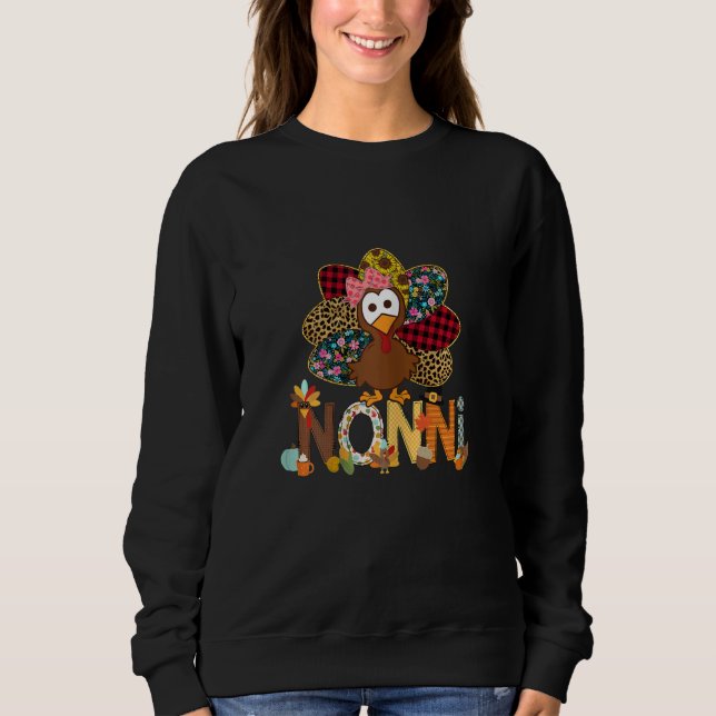 Camiseta Womens Fall Turkey Nonni    Thanksgiving Doodle Gr (Frente)