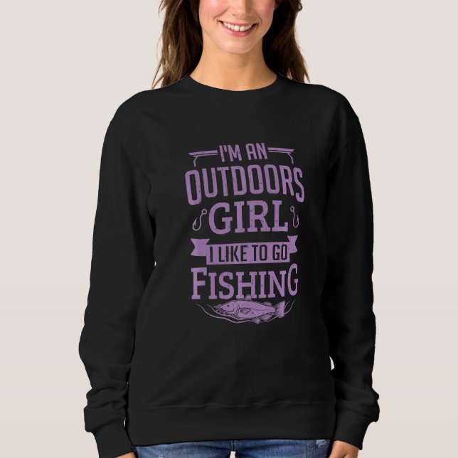 Camiseta Womens Fishing Shirt Funny Fisherman Like To Go Fi (Frente)