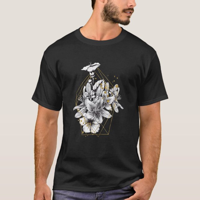 Camiseta Womens Flower of Life Mandala with Yoga Tattoo Hen (Frente)