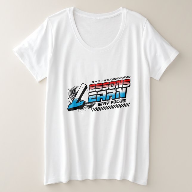 CAMISETA WOMEN'S FOCUS LESSONS LEARN PLUS SIZE TEE (Frente do Design)