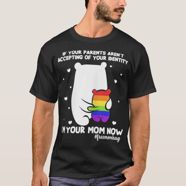 Camiseta Womens Free Mom Hugs Mama Bear Im Your Mom Now LGB (Frente)