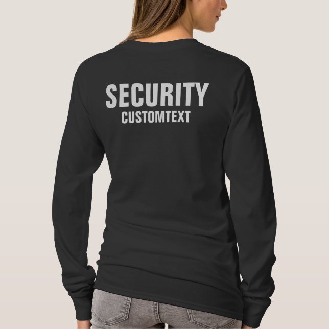 Camiseta Womens Front & Back Double Sided Security Black (Verso)