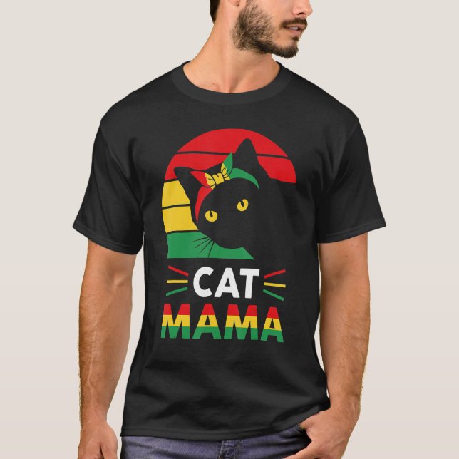 Camiseta Womens Funny Cat Mama Black History Month Women Mo (Frente)