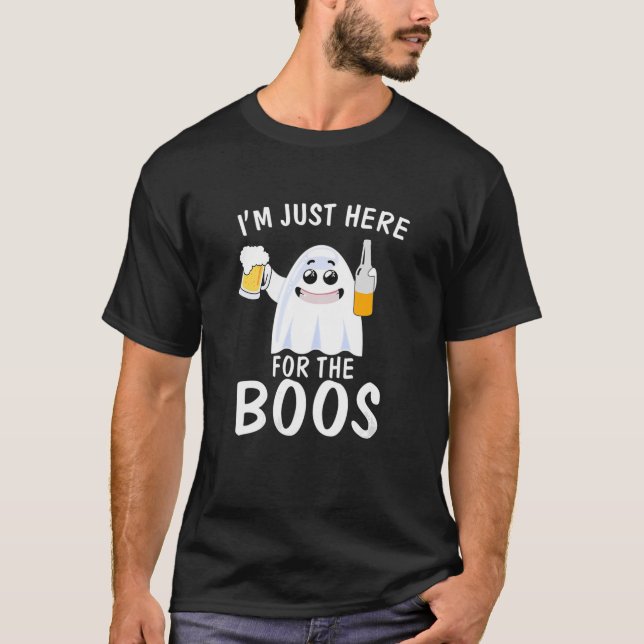 Camiseta Womens Funny Halloween Tee I'm Just Here For The B (Frente)