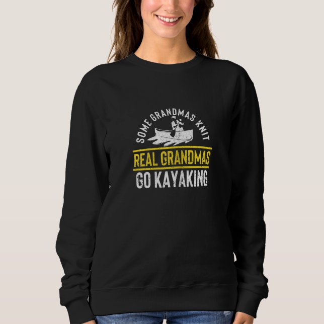 Camiseta Womens Funny Kayaker Some Grandmas Knit Real Grand (Frente)