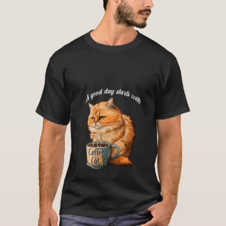 Camiseta Womens Funny Orange Cat Coffee Mug Fluffy Cat Love