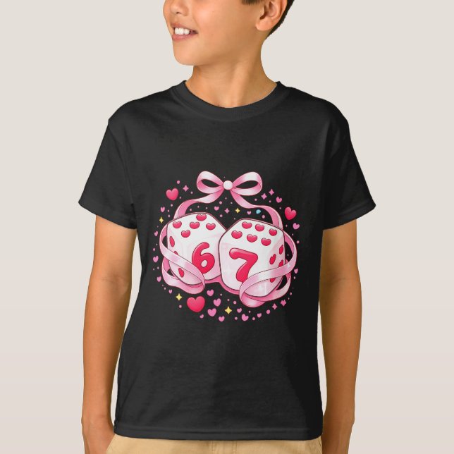 Camiseta Women's Funny Valentine Dice 6 7 Preppy 67 Six Sev (Frente)