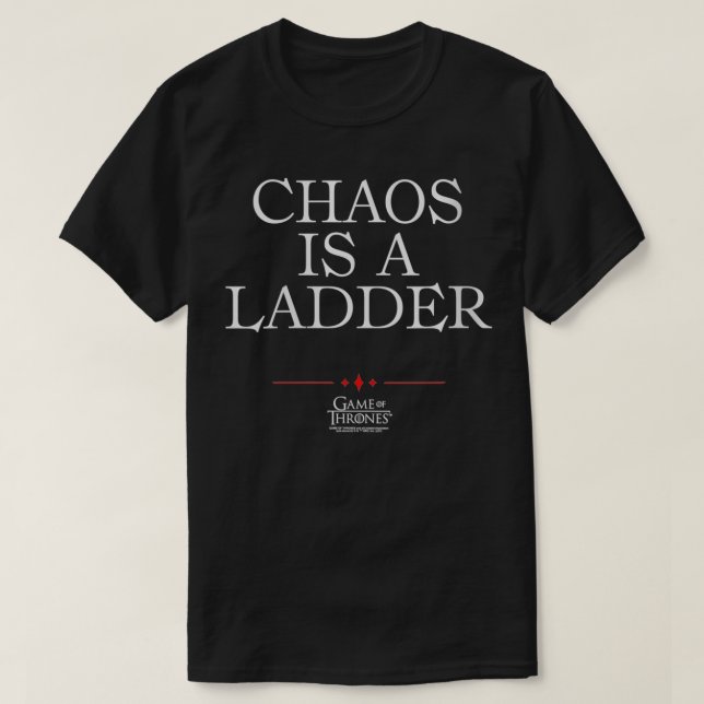 Camiseta Womens Game of Thrones Chaos é uma Escada VNeck (Frente do Design)