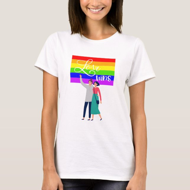 Camiseta Womens Gay Tee Love vence (Frente)