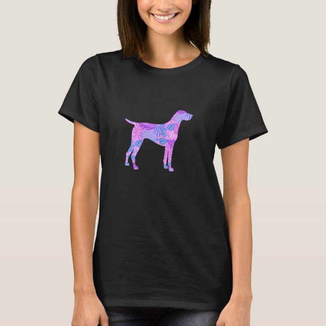 Camiseta Womens German Shorthair Pointer Silhouette Mãe Pai (Frente)