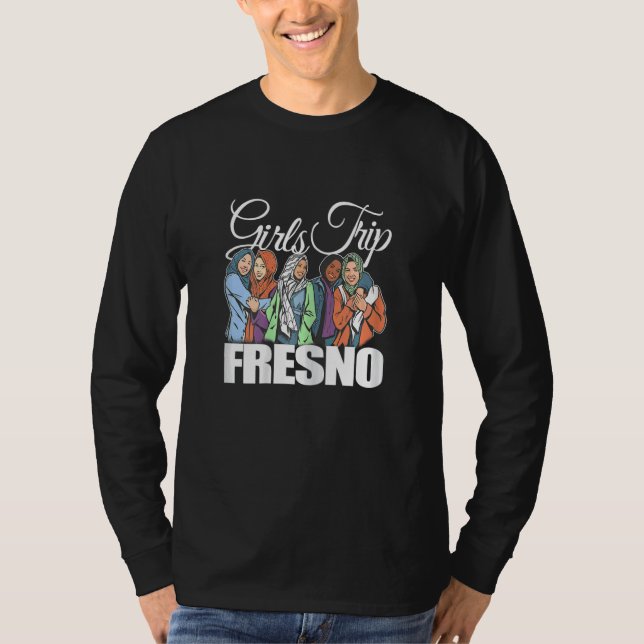 Camiseta Womens Girls Trip Fresno   Melanin Bestie & Best F (Frente)